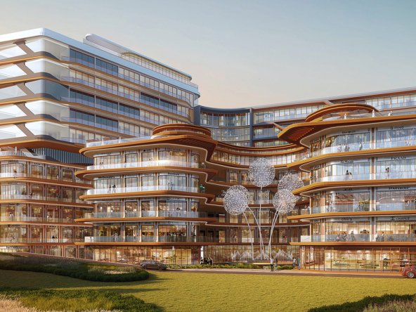 Modern commercial complex at Migsun Lucknow Central in Golf City